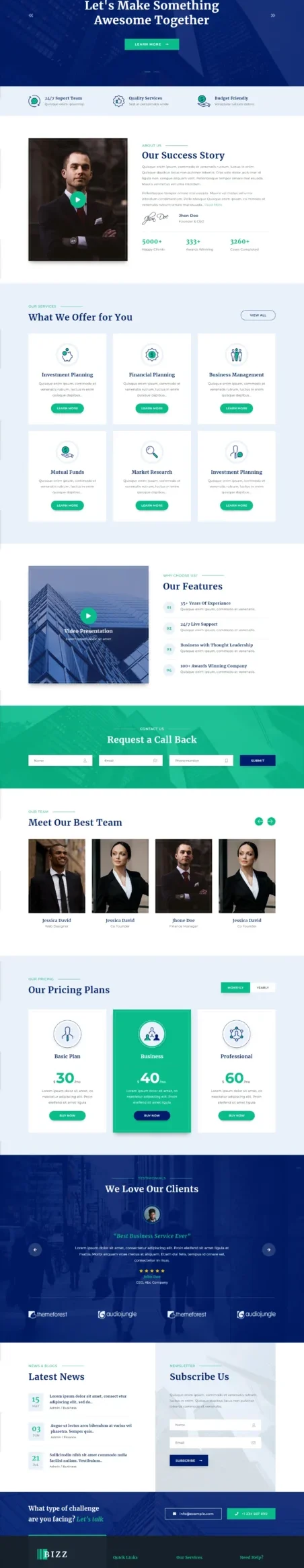 Bizz Business Consulting WordPress Themes