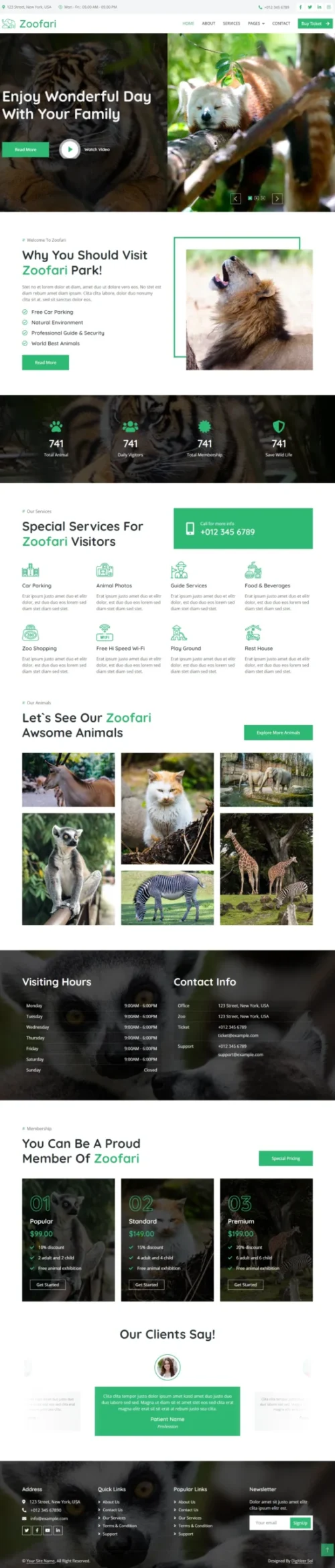 Zoo Website WordPress Themes
