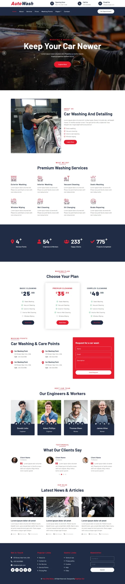 Car Wash digitizer sol WordPress Themes