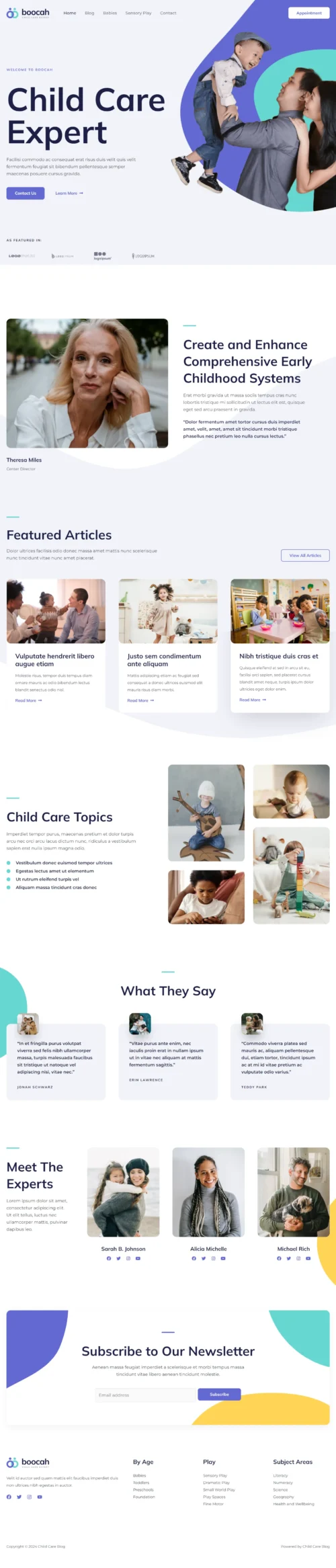 Childcare Blog digitizer sol WordPress Themes