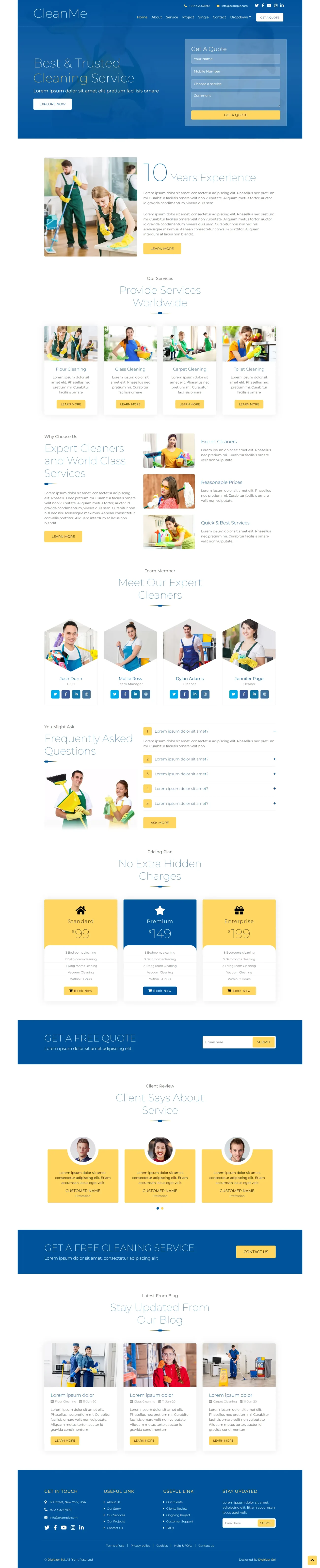 Cleaning Company digitizer sol WordPress Themes