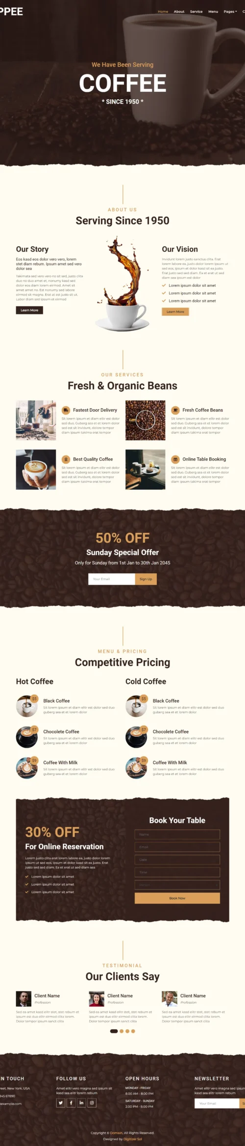 Coffee Shop digitizer sol WordPress Themes