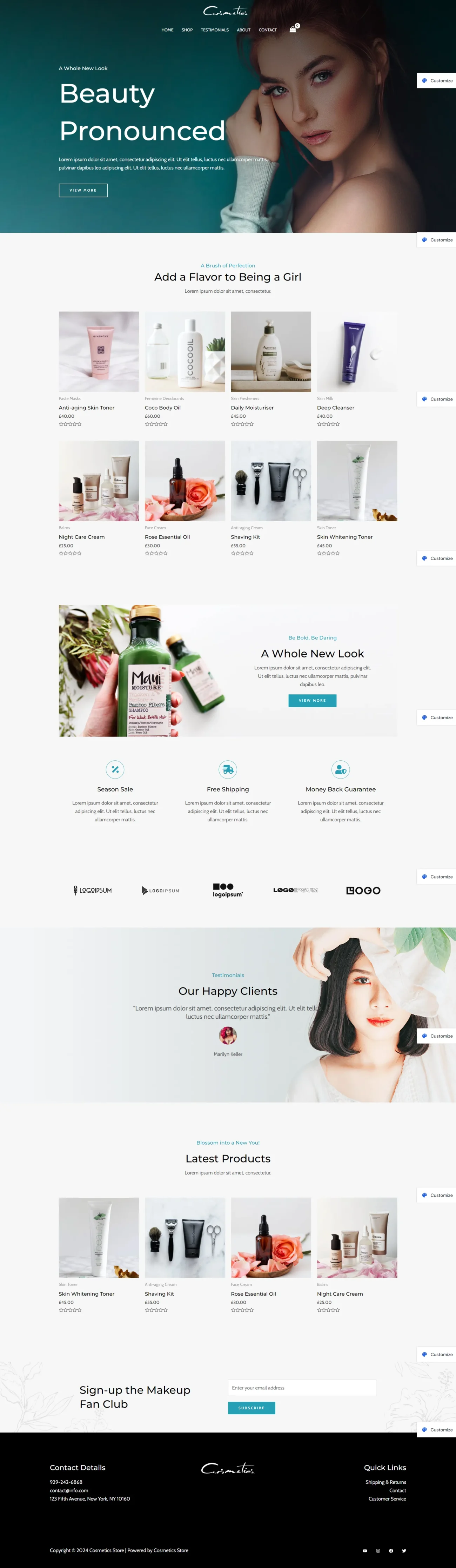 Cosmetics Store digitizer sol WordPress Themes