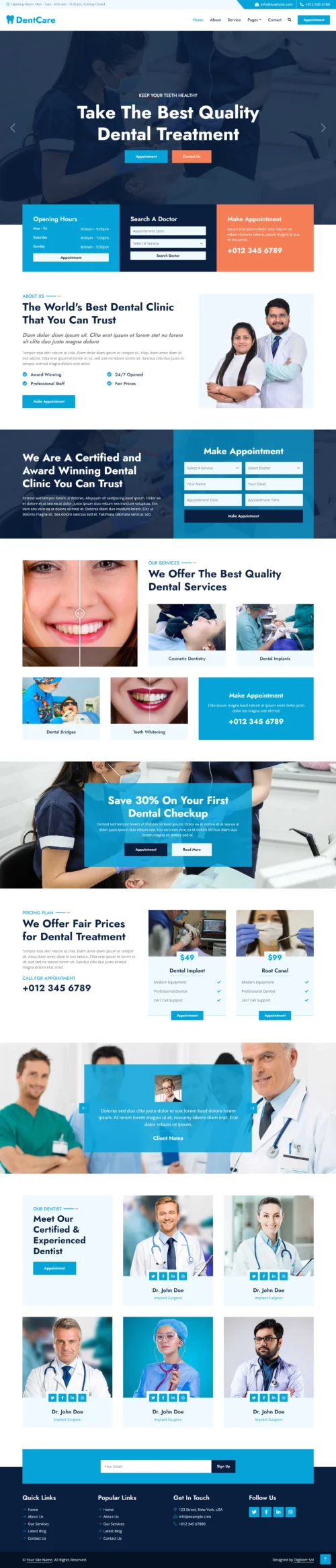 Dental Clinic digitizer sol WordPress Themes