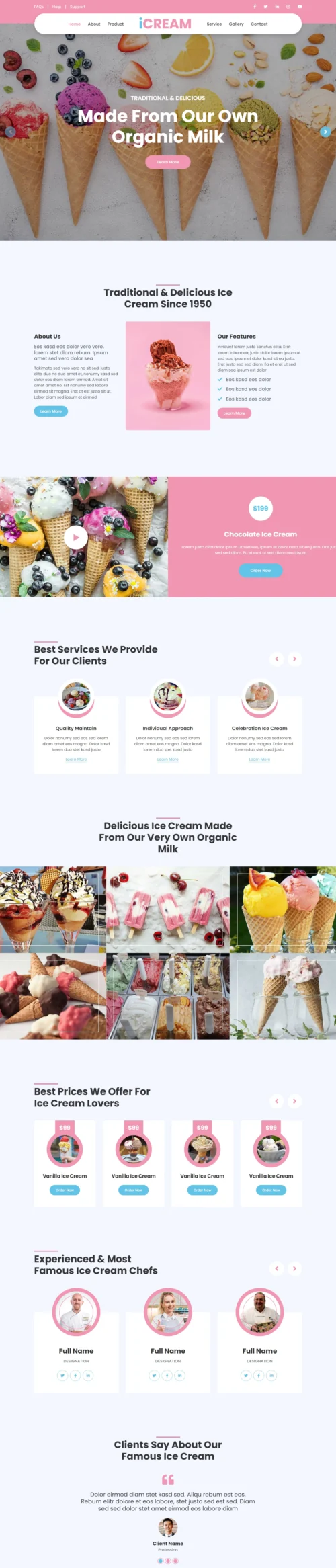 Ice Cream Shop digitizer sol WordPress Themes