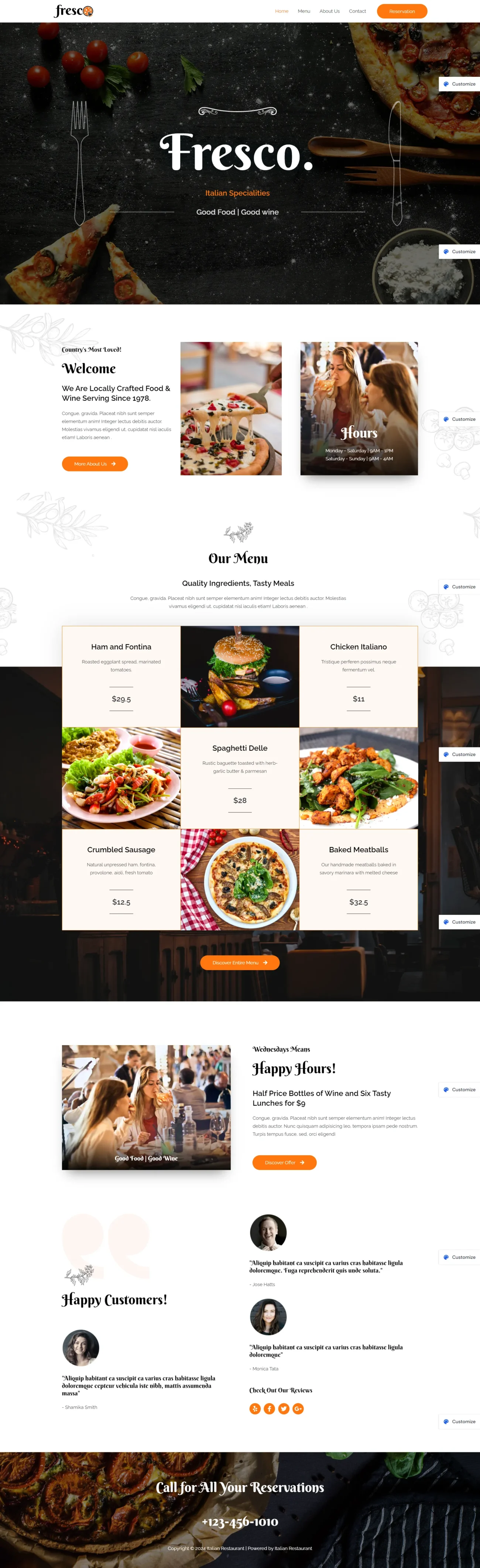 Italian Restaurant digitizer sol WordPress Themes