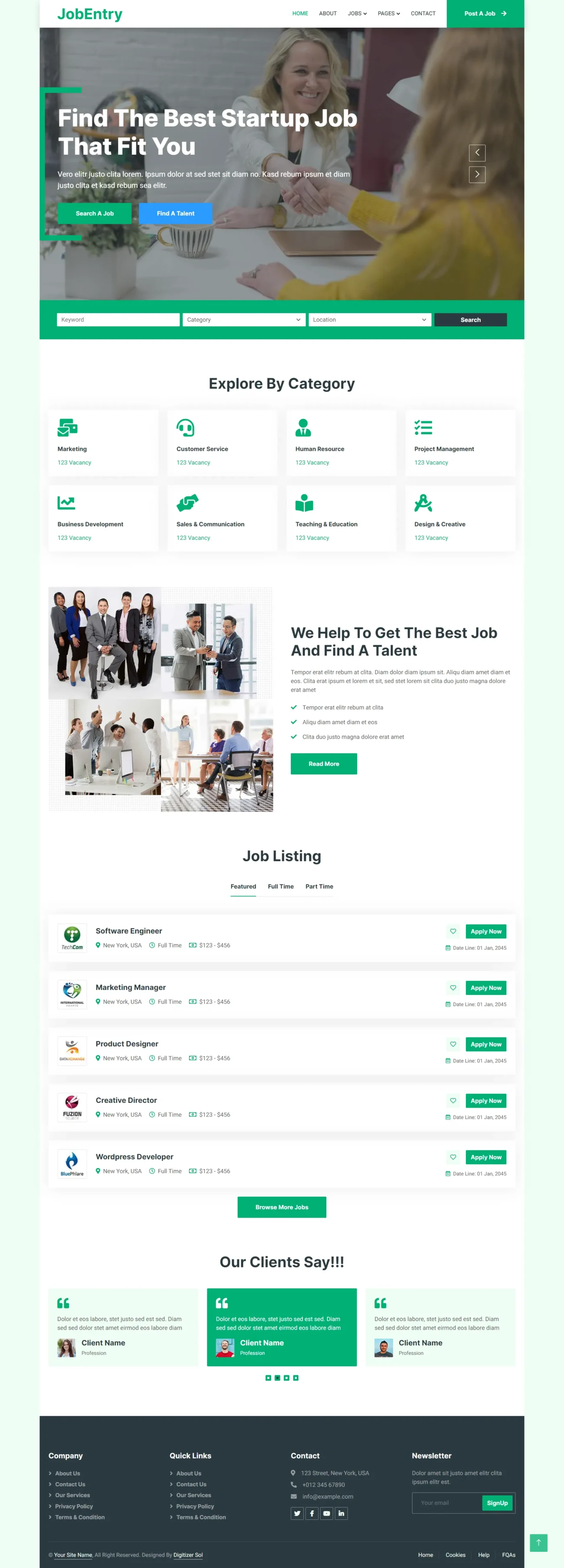 Job Portal digitizer sol WordPress Themes