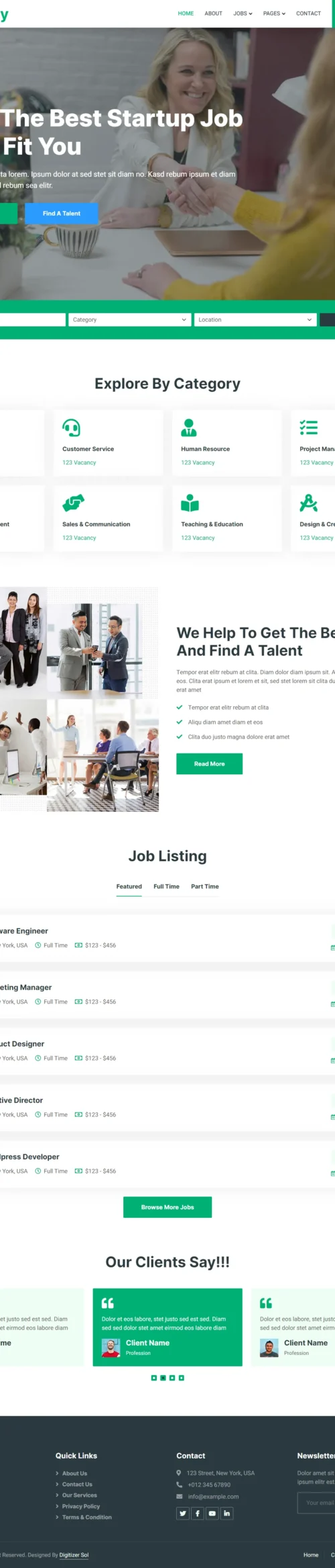 Job Portal digitizer sol WordPress Themes