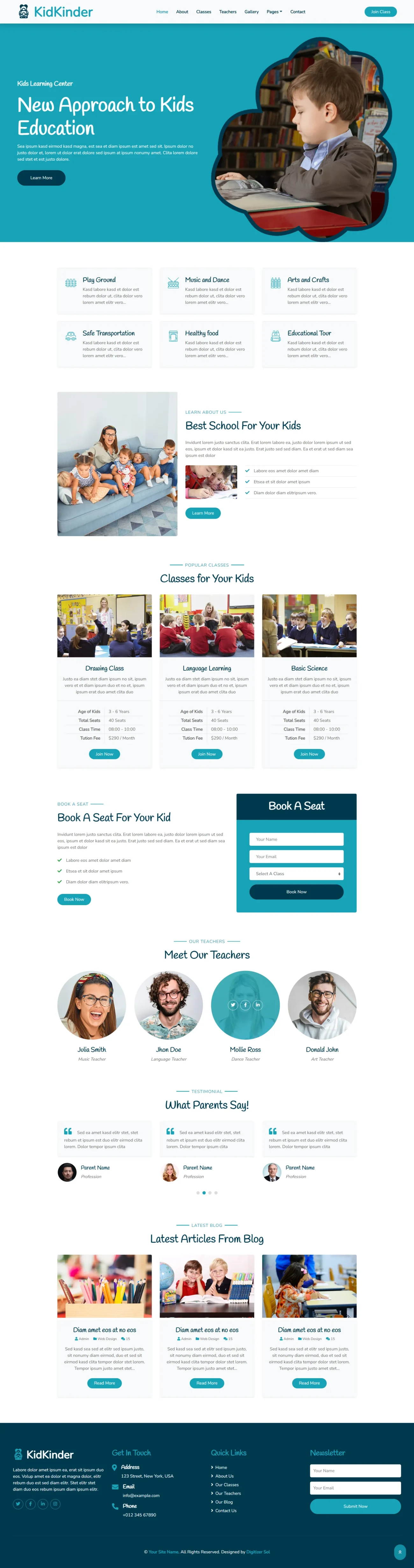 Kindergarten digitizer sol Website WordPress Themes