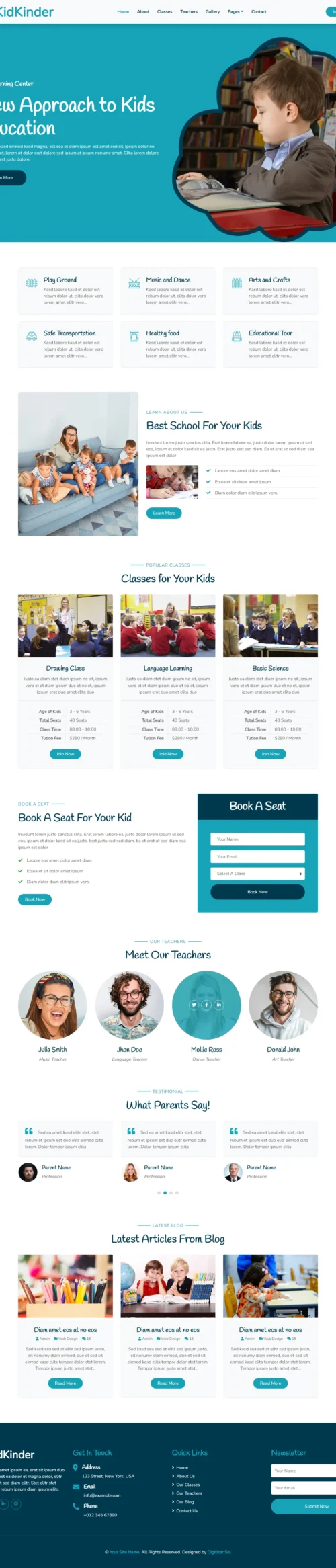 Kindergarten digitizer sol Website WordPress Themes