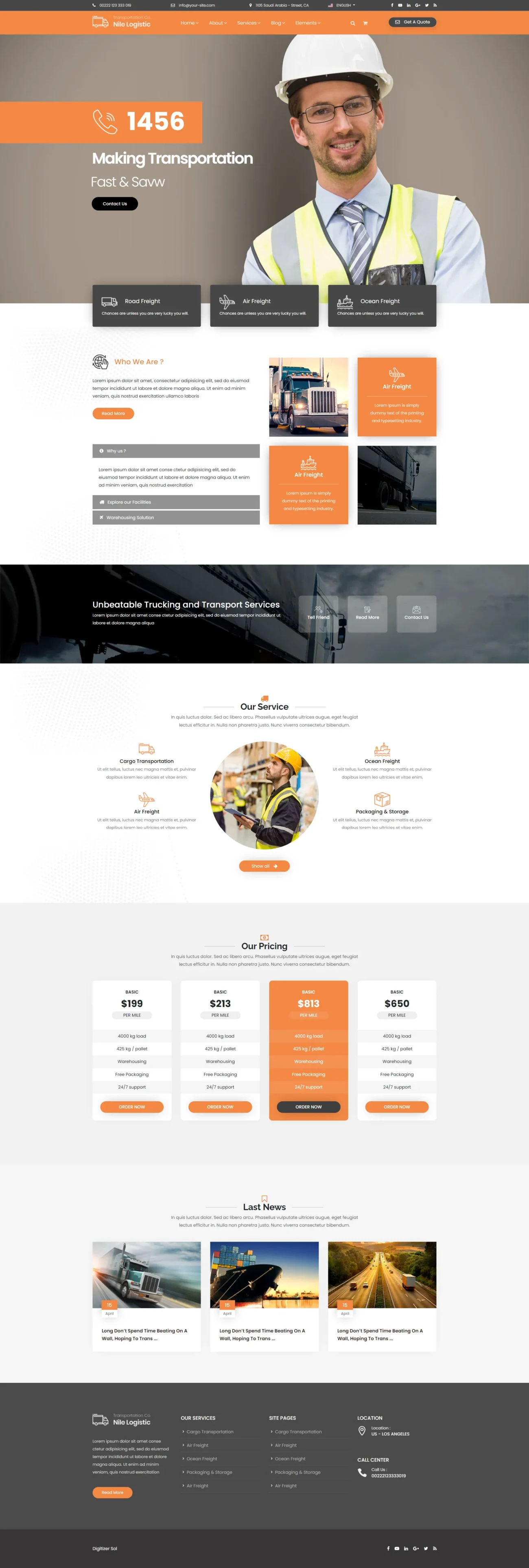 Logistics Cargo Transportation digitizer sol WordPress Themes