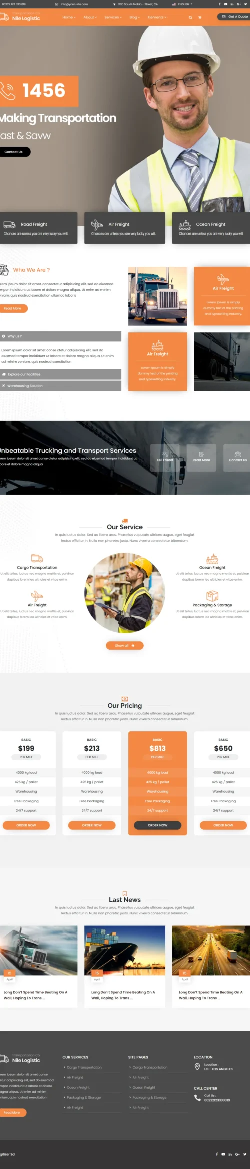 Logistics Cargo Transportation digitizer sol WordPress Themes