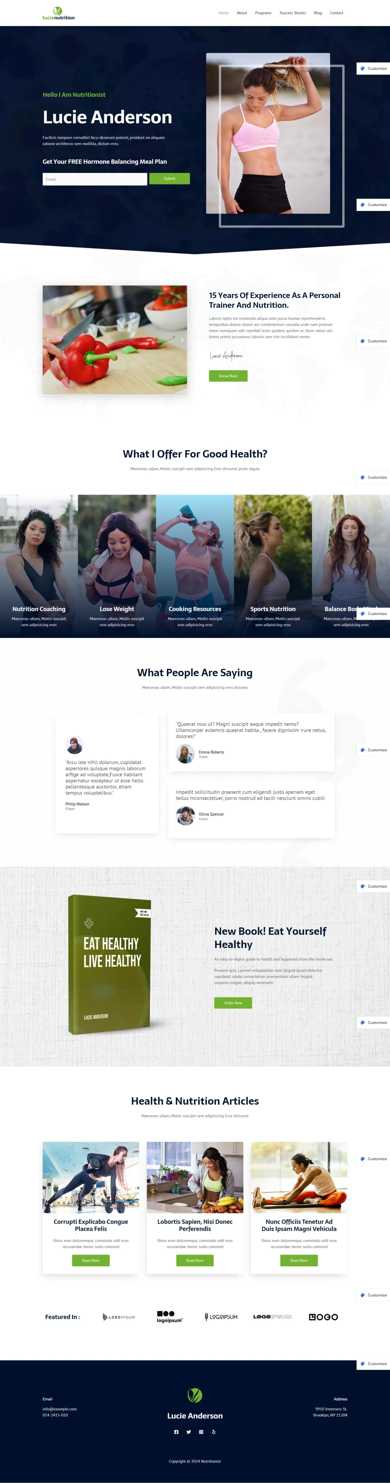 Nutritionist digitizer sol WordPress Themes