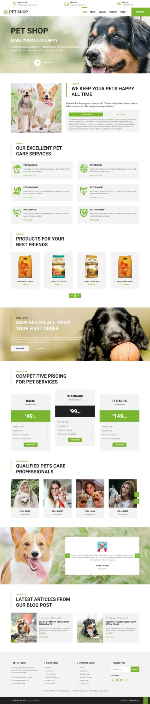 Pet Shop digitizer sol WordPress Themes