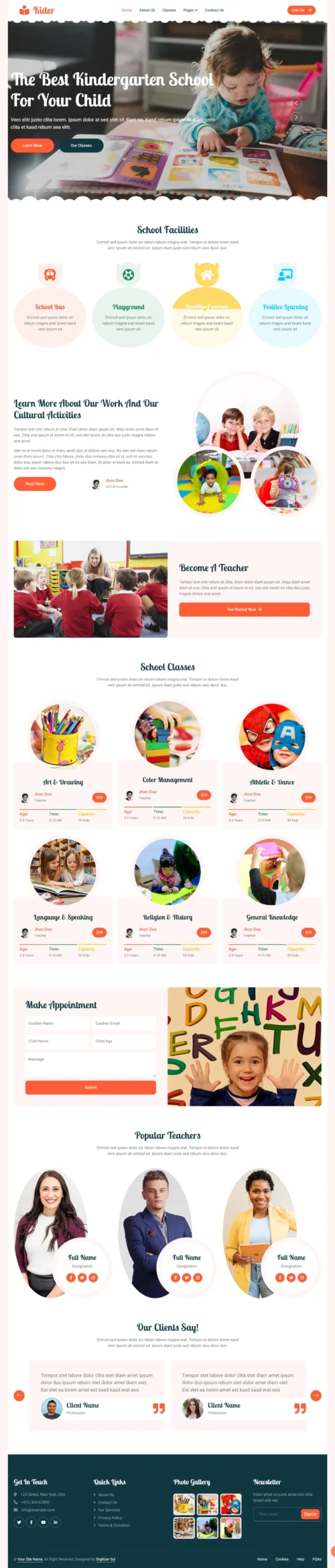 Preschool digitizer sol WordPress Themes