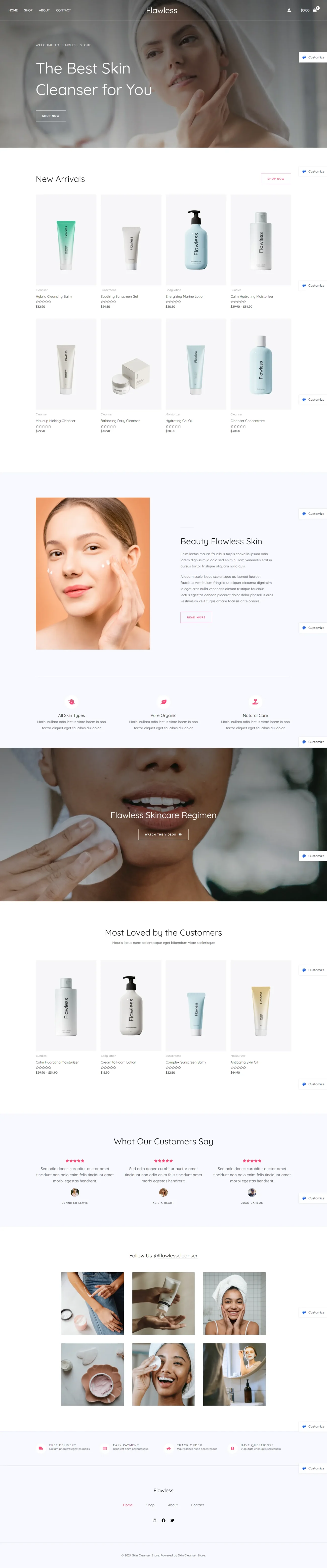 Skin Cleanser Store digitizer sol WordPress Themes