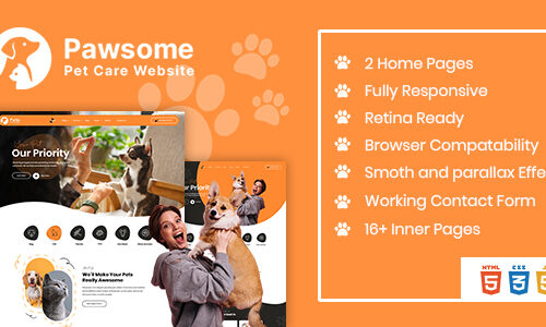 Pawsome Pet Passion HTML Template Theme