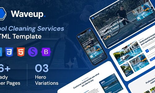 Waveup - Pool Cleaning Services Theme
